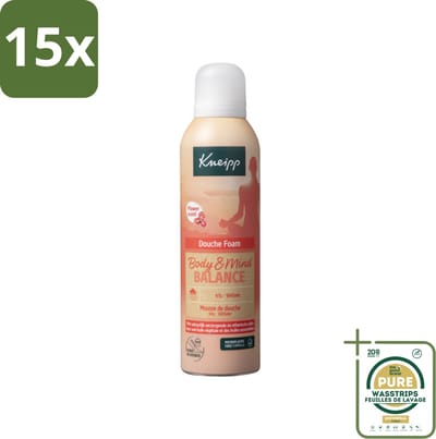 15 x Kneipp - Douche schuim - Body & Mind Balance - Iris & Vetiver - 200 ml - Grootverpakking - Douche Foam - Body And Mind Balance - Iris Extract - Vetiver Oil - Natuurlijke Schuim