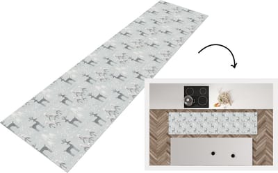 Keukenloper - Loper keuken - Patronen - Hert - Winter - 200x50 cm - Keukenloper vinyl
