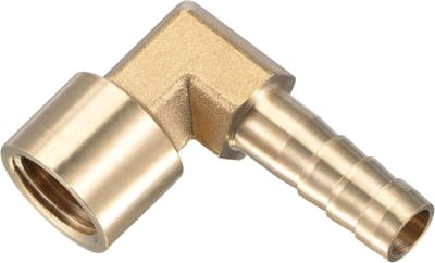 Brass 90 Graden Elleboog Fitting - 8mm Barb Connector voor Water en Brandstof, G1/4 Vrouwelijke Aansluiting