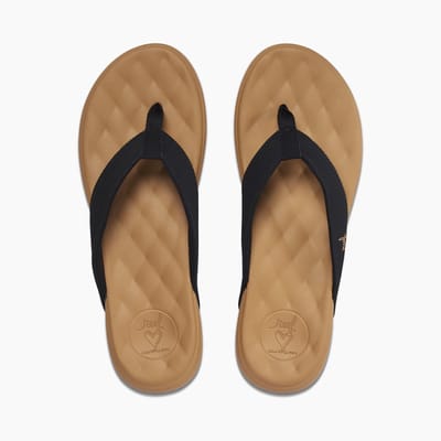 Reef CUSHION HARMONY BLACK/TAN Dames Slippers - black/tan