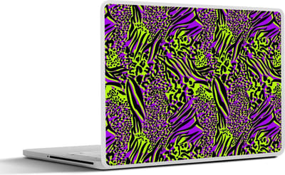 Laptop sticker - 14 inch - Dierenprint - Patronen - Neon - Paars - 32x5x23x5cm - Laptopstickers - Laptop skin - Cover
