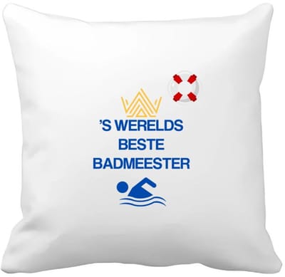 Akyol - 's werelds beste badmeester Kussen hoes - Badmeester - badmeesters - badmeesters - cadeau badmeester - zwemmen - zwemdiploma - cadeau - kado - gift - geschenk - vaderdag - lifeguard - 40 bij 40 cm