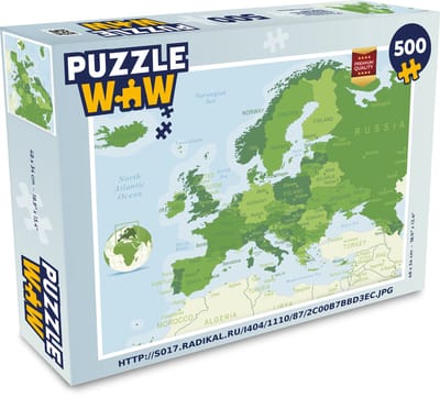 Puzzel Kaart - Europa - Groen - Legpuzzel - Puzzel 500 stukjes