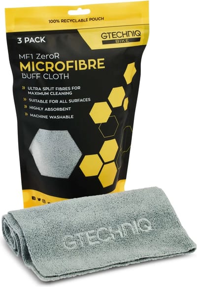 GTECHNIQ - BIKE - MF1 - ZeroR Microfibre Buff Cloth - 300GSM - 40X40cm - 3-Pack