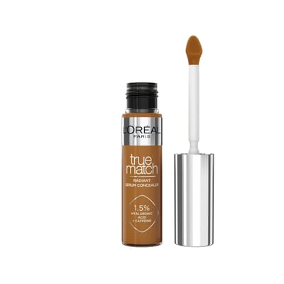 L'Oréal Paris True Match Radiant Serum Concealer - Geschikt voor de gevoelige huid - Verrijkt met 1,5% hyaluronzuur en cafeïne voor hydratatie en verfrissing - Medium dekking - Stralende finish - Verzorgt als een oogserum - 9N - 11 ml