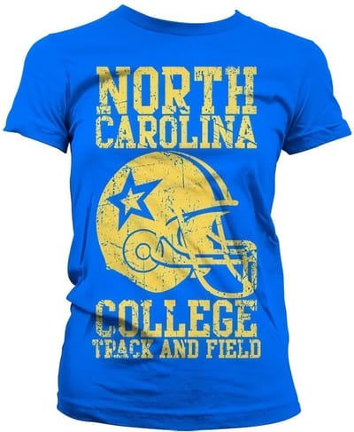Hybris North Carolina College Girly T-shirt voor dames, blauw