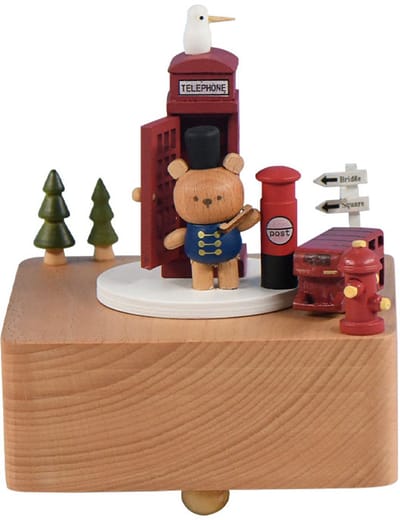 Bébli - Wooden Music Box London Street - Melody: 'Yellow submarine'