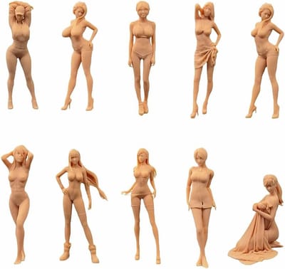 Model Figuren Set - Karakter Modellen - Diorama Bouw - 10 Delige Set - Schaal 1/24 - Niet Geverfd