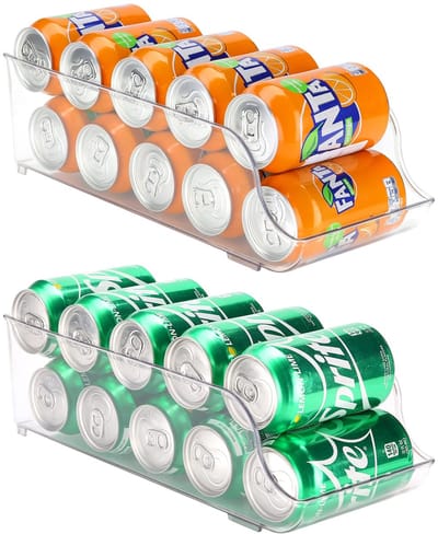 Dailygoody - Koelkast Organizer Bakjes - Stapelbaar Plastic Drank Organisator - Transparant - Opbergbakken Bijkeuken - Geschikt voor Koelkast en Diepv