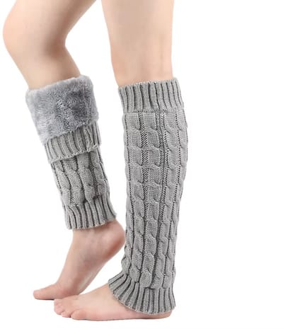 Warme fleece beenwarmers dames – gebreide lange beenstukken winter – wollen laars sokken & boot covers voor yoga, dans, wandelen & fitness
