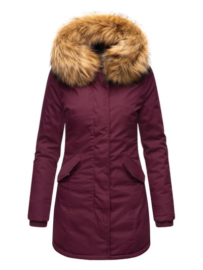 Marikoo dames winterparka met afneembare imitatiebontkraag & capuchon