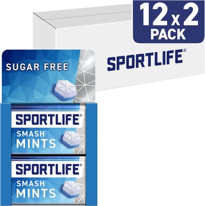 Sportlife Mints Smash 2-pack - frisse suikervrije mints - 12x(2x35g)