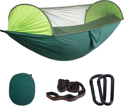 Camping Hangmat - Kampeerhangmat Boomriemen - Ontspannen Buiten - Met Muggennet - 290x140 Cm - C