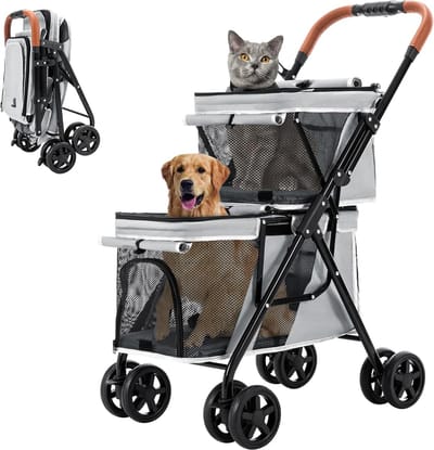 Lexium Inklapbare Hondenbuggy - Huisdieren wandelwagen - Hondenwagen