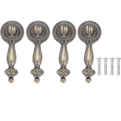 4 Sets Bronzen Handgrepen Enkel Gat Decoratieve Trekker met Montageschroeven Meubelaccessoires