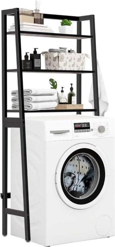 Thuys - Wasmachine Ombouw - Opbouwmeubel - Kast Wasdroger - Meubel - Zwart