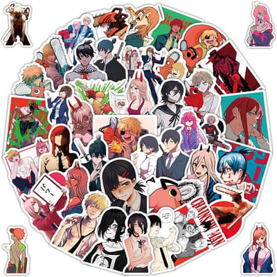 52 Stuks Chainsaw Man Cartoon Graffiti Stickers Waterdichte Stickers Voor Laptop Telefoon Gitaar Thermoskan Doe-het-zelf Stickers Kindercadeau gray