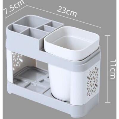 Ensemble porte-brosse à dents et gobelet de lavage créatif pour famille/couple, gobelet pour bain de bouche, ensemble dentaire domestique avec deux gobelets, gobelet simple pour salle de bain gray