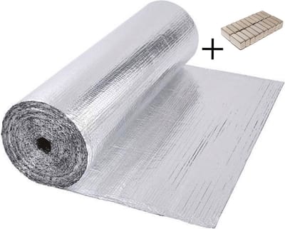 Eco Radiatorfolie - 400cm x 45cm - Incl. 20 magneten - Verwarming isolatiefolie - Bevestiging achterop de radiator met radiatormagneten - Voorkomt dat warmte ontsnapt door de muur - Geschikt voor alle soorten radiators