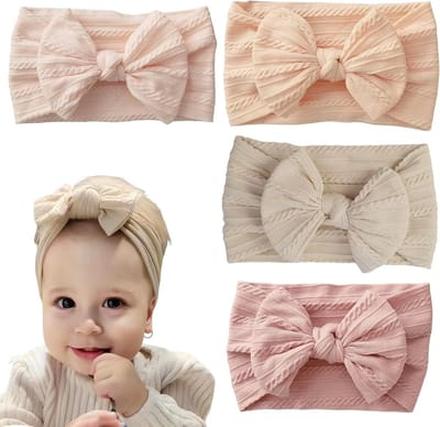 Set van 4 zachte en hypoallergene hoofdbanden voor baby's en meisjes, perfect als fotoaccessoire, voor bruiloften en verjaardagen, ideaal cadeau voor mama