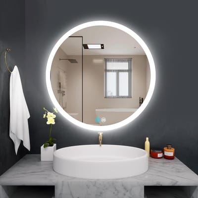 Ronde Badkamerspiegel met Dimbare LED Verlichting en 3 Lichtkleuren - 60 cm - Waterdicht en Anti-condens