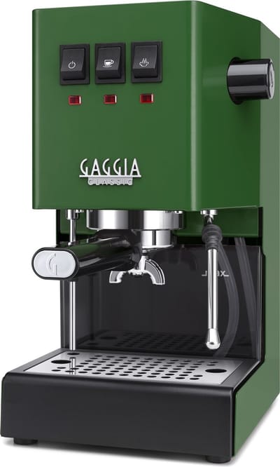 Gaggia New Classic E24 Espressomachine - 58 mm Professionele Filterdrager - Messing Boiler - Professionele Stoompijp - Jungle Green