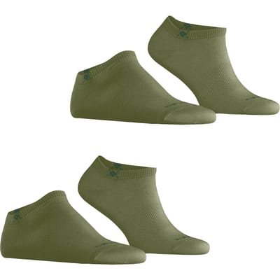 Burlington Everyday 2-Pack kort eenkleurig katoen multipack sneakersokken enkelsokken heren groen - maat 40-46