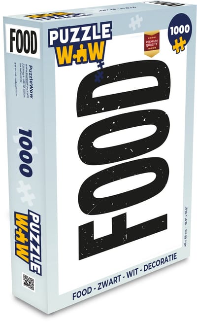 Puzzel Food - Zwart - Wit - Decoratie - Legpuzzel - Puzzel 1000 stukjes volwassenen