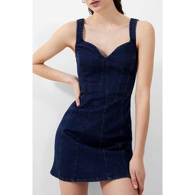 French Connection  Cara Denim Dress Mid Wash Size: 6 | Mini Dresses Outlet | Dames | Blauw