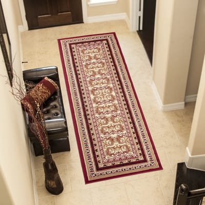Tapiso Atlas Vloerkleed Gangloper Rood Carpet Tapijt Maat- 70x200
