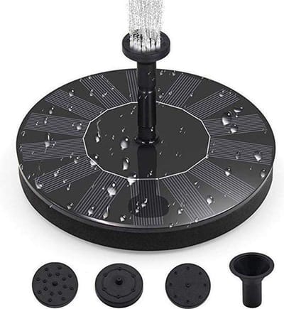 Nines Solar Fontein (op Zonne-Energie) – Milieuvriendelijk en Sfeervol – Drijvende Fontein met Waterpomp - voor Tuin / Vijver / Vogelbad / Waterschaal – Verschillende Sproei Effecten - ⌀16 cm