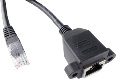 BeMatik - Categorie 6 UTP kabel met 1 m mannelijk naar vrouwelijk zwart paneel bevestigingsconnector