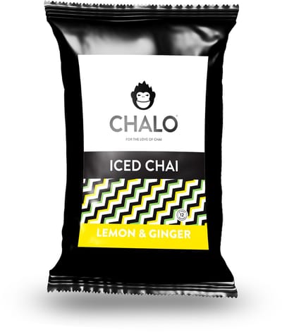 CHALO Lemon-ginger Iced Chai - Vegan Citroen & Gember Iced Tea - Zwarte Assam thee - 300 GR Navulzak met een maatschepje