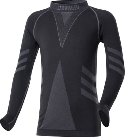 Ladeheid Kinderen Thermoshirt - Thermo ondergoed – Jongen - Meisje - Thermokleding - Longsleeve – Zwart/Grafiet – 122-128 – LA-LA40-KIDS-Top