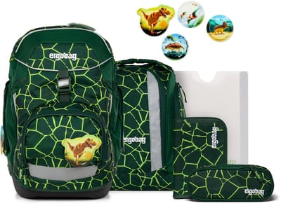ergobag schooltas Pack-Set 6-delig BärRex donkergroen
