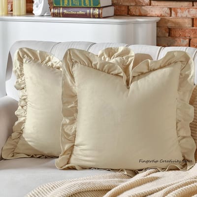 100% Katoen Ruche Kussensloop Zachte Katoenen Ruche Kussensloop Rustiek Boho Boerderij Modern Huisdecoratie voor Bed Bank Woonkamer 51x76cm