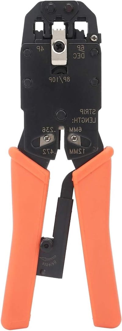 Krimptang - Draadkrimper Connector Tang - Elektrische Werkzaamheden - Ratelmechanisme - 205 mm - Oranje