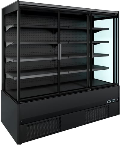 Combisteel Wandkoeling - JAMIE - Zwart - +2°C/+4°C - Geforceerd - Klapdeuren - 1935x665x1920mm