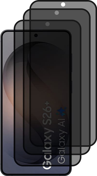Samsung Galaxy S26 Plus Privacy Screenprotector gehard glas tempered glass - 3 stuks
