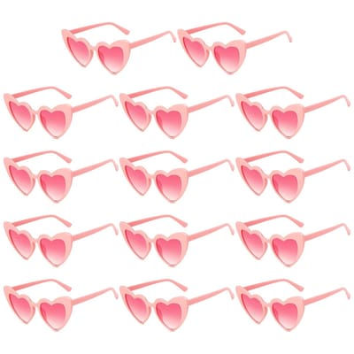 Dailygoods- Hartzonnebril 14 Stuks - Retro Hartvormige Zonnebril - Vintage Partybril - UV400 Bescherming - Lichtgewicht en Duurzaam - Perfect voor Feestjes