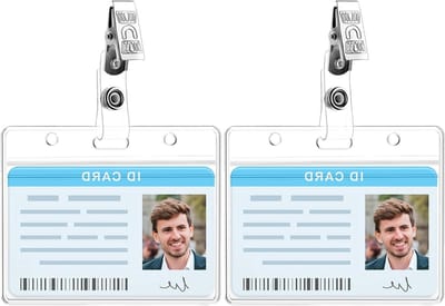 Duidelijke ID-kaarthouders met clip - Set van 2, waterdichte bescherming voor identificatie, naamlabels en creditcards