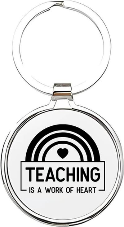 Akyol - teaching is a work of heart Sleutelhanger - Leraar - de beste leraar - docent - lesgeven - werk - collega - beste ooit - cadeau - verjaardag - kado - geschenk - gift - verrassing - welkomst cadeau - afscheidscadeau - 4 x 7,5 CM