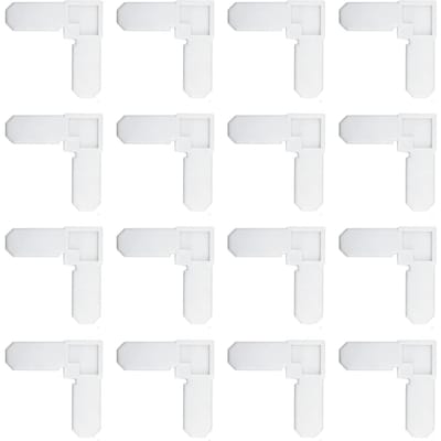 16 Pièces Coins de Cadre d'Écran en Plastique ABS 5 16x3 4 Pouces Remplacement des Coins de Cadre de Moustiquaire pour Fenêtres de Maison Mobile blanc