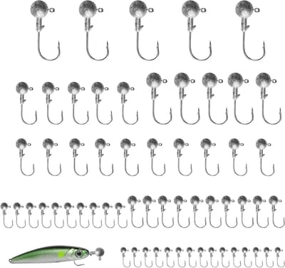 Jig Koppen Set - Vis Haken Softbait Haken - Vissen Met Lure - Geïntegreerde Barb - 60 Stuks - Zilver
