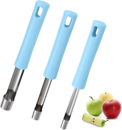 Appelontpitter 3 Stuks - Robuuste Antislip - Duurzaam Roestvrij Staal - Gemakkelijk te Reinigen - Onmisbaar Keukengereedschap - Diameter 2 cm - Fruitontpitter