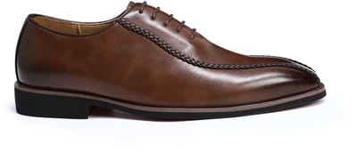 ALLTHEMEN Heren Zakelijke Spitse Neus Veterschoenen - Brogue-details - 40