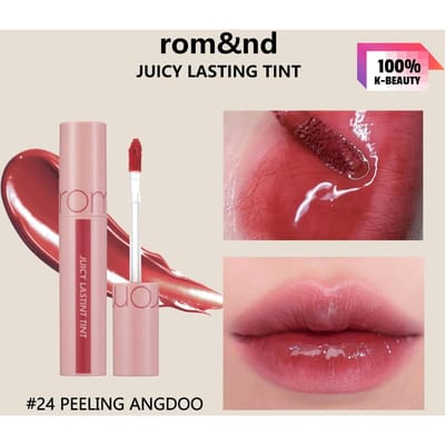rom&nd JUICY LASTING TINT 20-25, Sappige Glanzende Finish, Langhoudend, Hydraterend, Niet Plakkerig, K-Beauty, Koreaanse Make-up 24 PEELING ANGDOO
