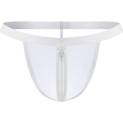 Amorable - Transparante Witte Herenstring Met Rits - One Size