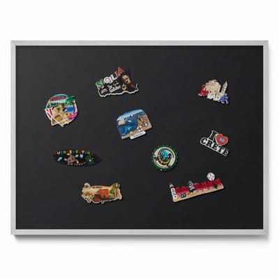 Tulup Magneetbord met Zilveren Frame - Zwart Magnetisch Bord in Verschillende Kleuren - 80 cm x 60 cm - Zwarte kleur - Magnetisch Bord voor Thuis en Kantoor - Magneetbord voor Herinneringen - Magnetisch Bord voor Magneten