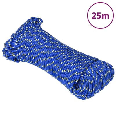 vidaXL - Boottouw - 3 - mm - 25 - m - polypropyleen - blauw